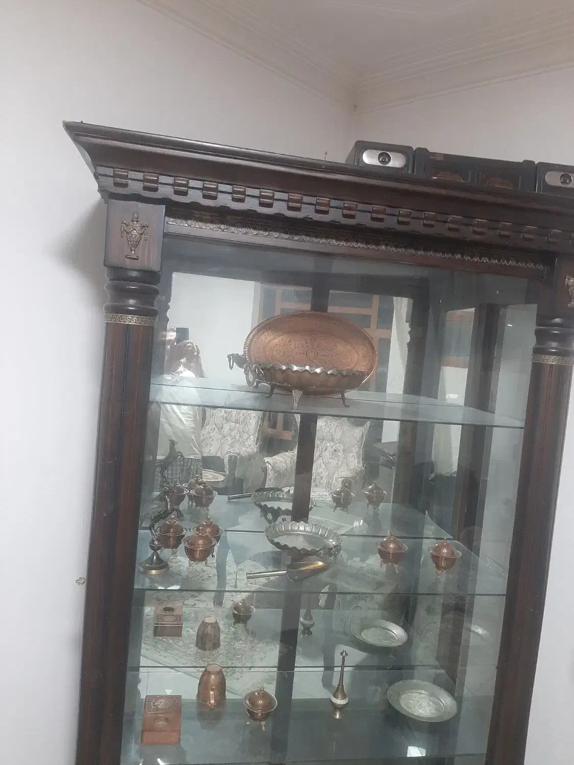 بوفه چوب گردو|بوفه، ویترین، کنسول|طبس, |دیوار