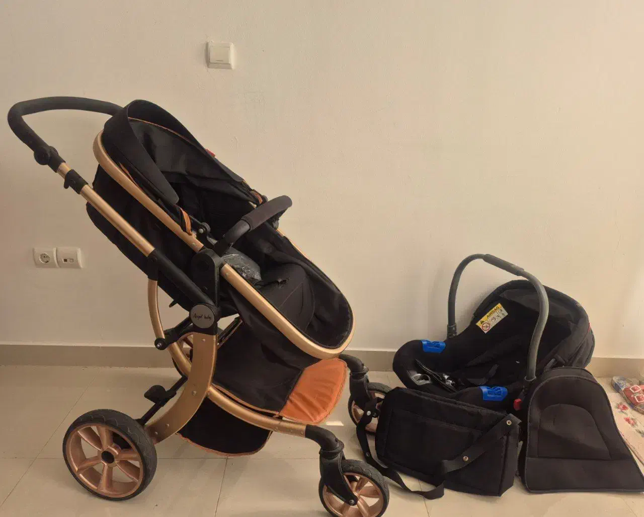 ست کالسکه و کریر و کیف Angel baby|کالسکه و لوازم جانبی|کیش, |دیوار