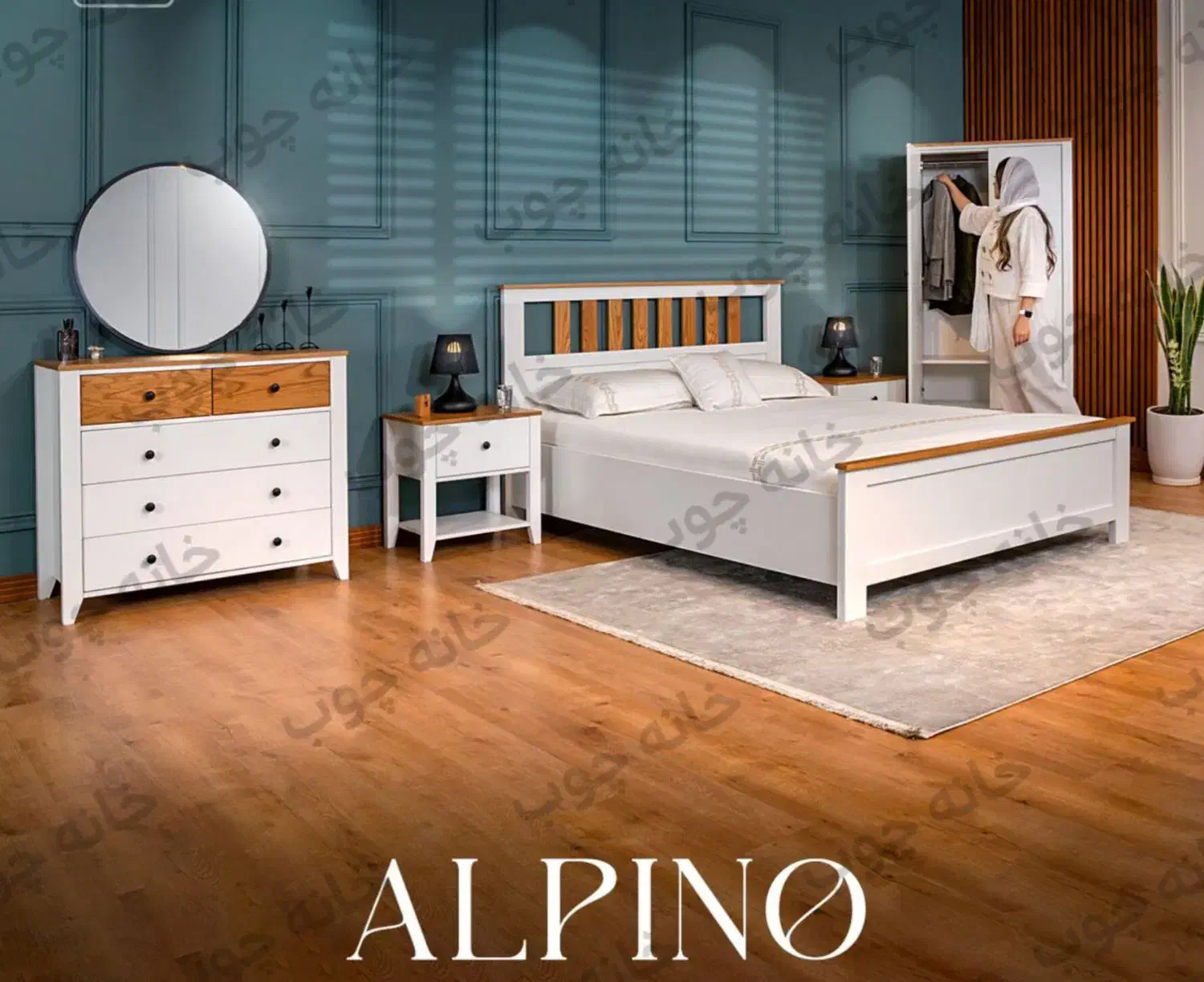 تخت خواب الپینو MDF|تخت و سرویس خواب|کرج, ساسانی (قلمستان)|دیوار