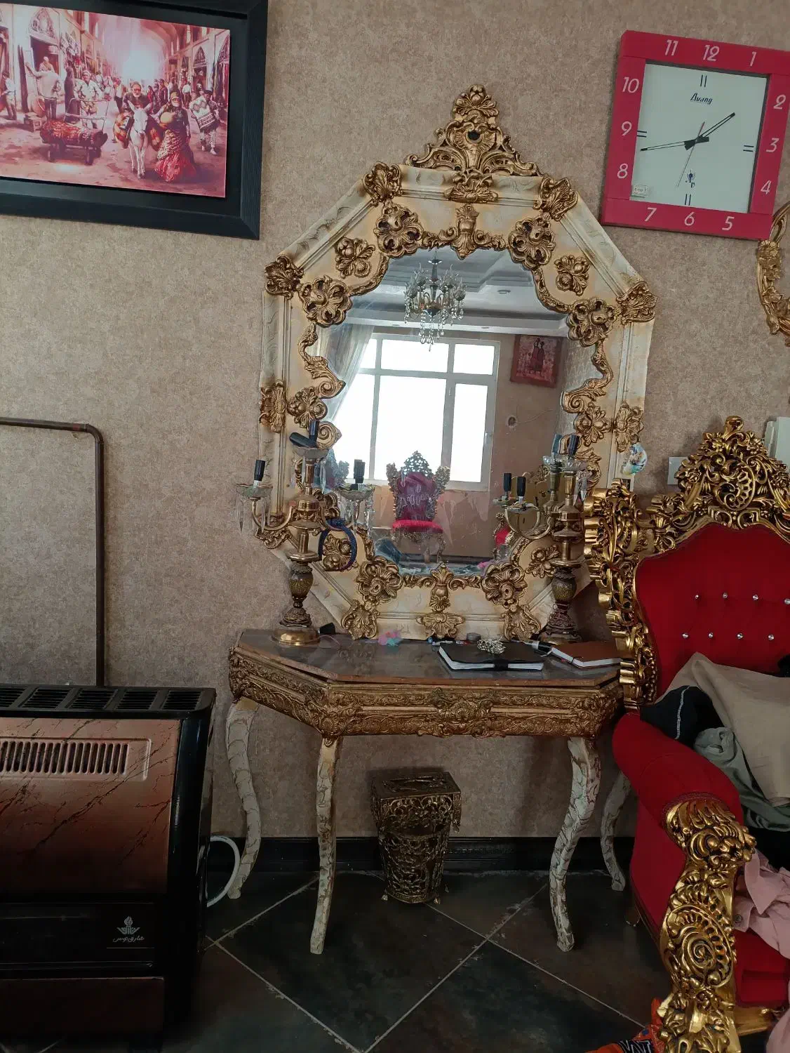 آیینه شمعدون|مبلمان خانگی و میز عسلی|تربتحیدریه, طالقانی|دیوار