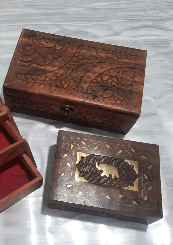 جعبه چوبی منبت ساده کار دست|صنایع دستی و سایر لوازم تزئینی|تهران, ارجمندی راد|دیوار