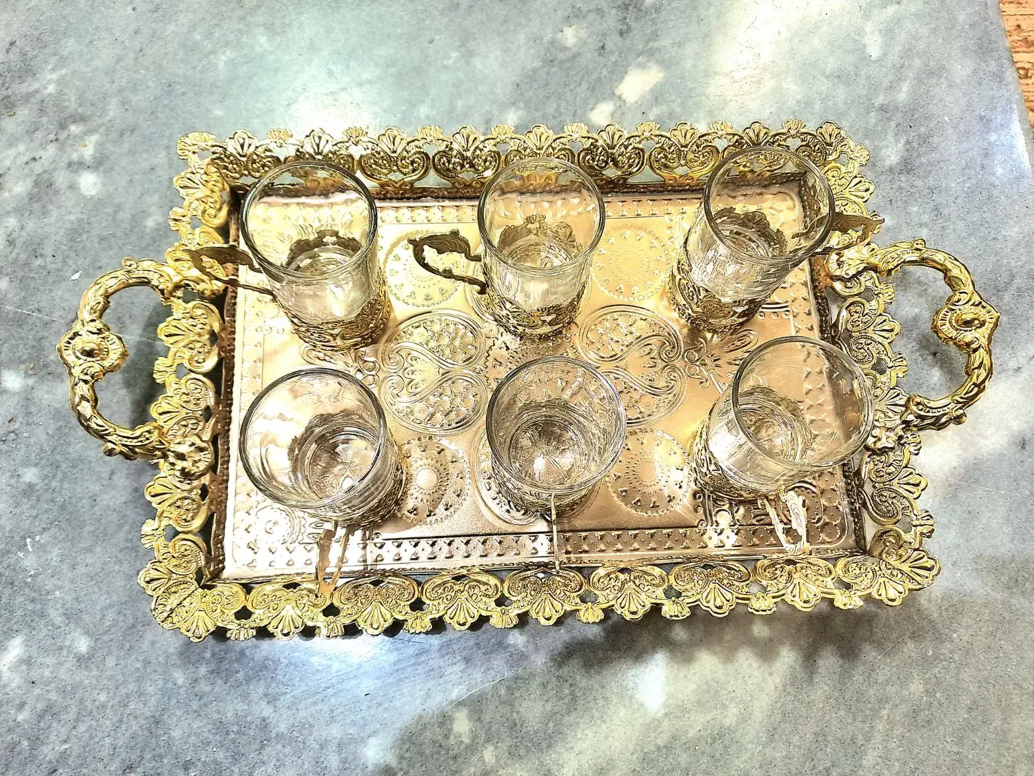 ست چای خوری طلایی|ظروف سرو و پذیرایی|اردکان, |دیوار