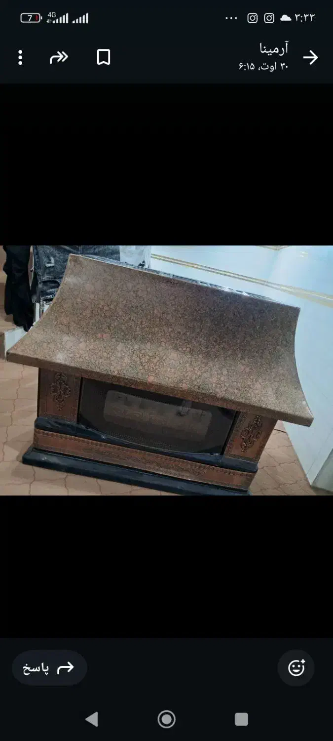 بخاری طرح شومینه در حد نو|بخاری، هیتر، شومینه|دزفول, |دیوار