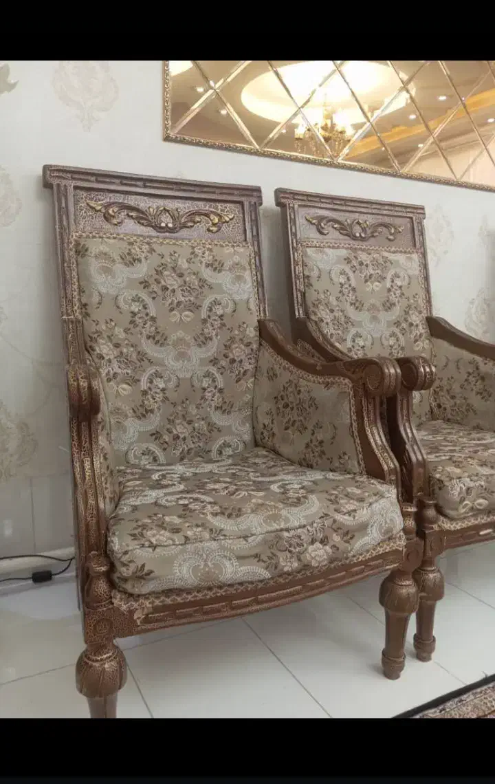 مبل سلطنتی ۹ نفره|مبلمان خانگی و میز عسلی|شوط, |دیوار
