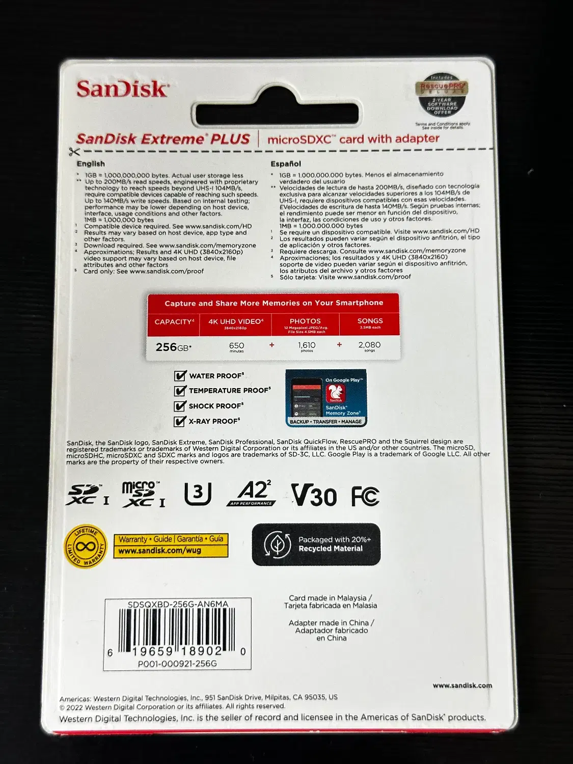 رم -کارت حافظه SanDisk 256GB|لوازم جانبی موبایل و تبلت|تهران, دهکده المپیک|دیوار