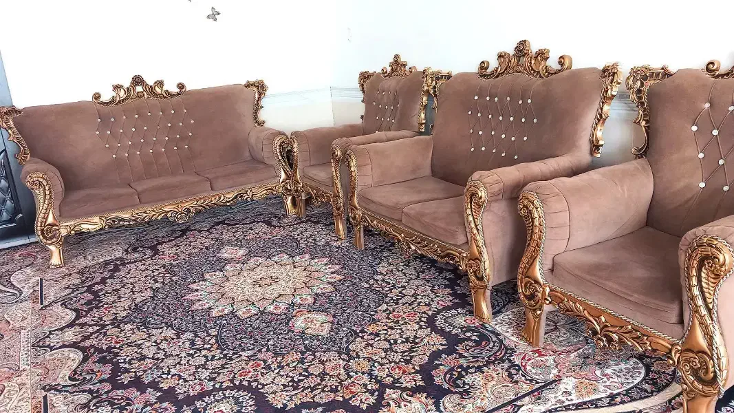 فروش مبل 7نفره همراه با میز عسلی|مبلمان خانگی و میز عسلی|شراء, |دیوار