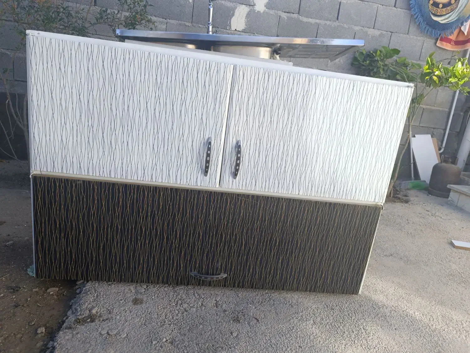 کابینت آب چکان وسینک فلزی کاملاً سالم وبدون عیب|مصالح و تجهیزات ساختمان|سرپل ذهاب, |دیوار