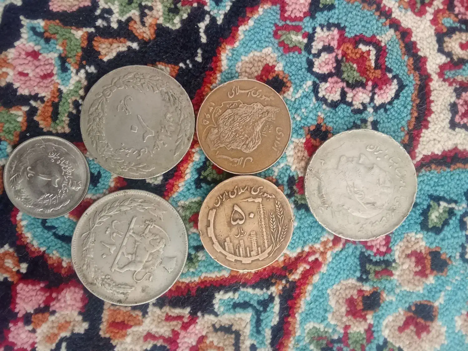 شیش عدد سکه پهلوی و جمهوری|کلکسیون سکه، تمبر، اسکناس|رفسنجان, |دیوار