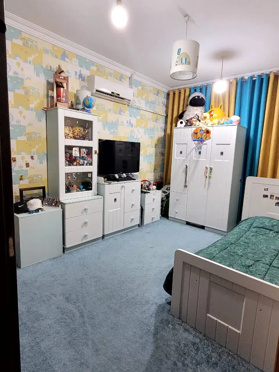 سرویس نوزاد نوجوان با ست روتختی و تشک نوجوان|تخت و سرویس خواب|دوگنبدان, |دیوار