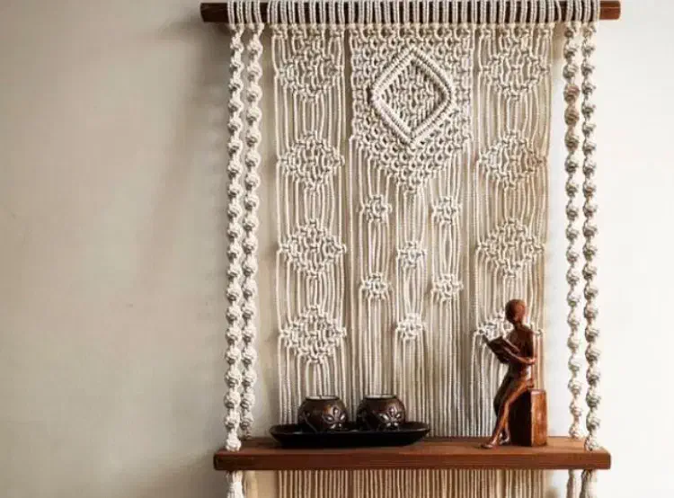 دیوار کوب مکرومه با شلف وبدون شلف|صنایع دستی و سایر لوازم تزئینی|تهران, پاسداران|دیوار