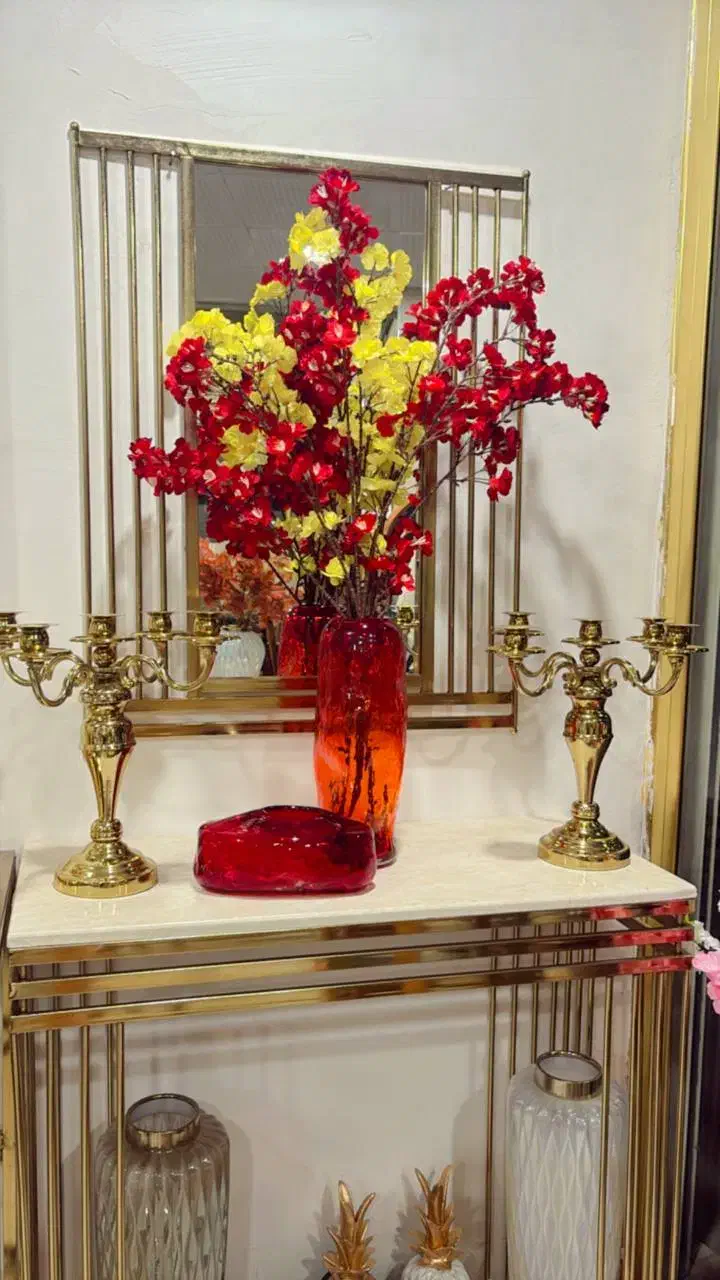 گلدان رنگی و جادستمالی|گل مصنوعی|مهاباد (آذربایجان غربی), |دیوار