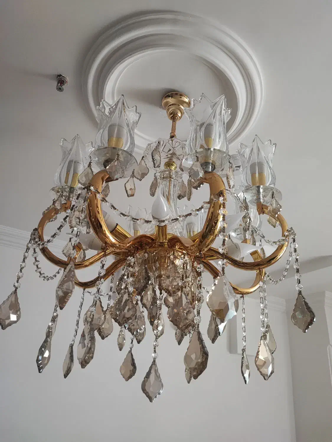 لوستر کریستالی در حدنو|لوستر و چراغ آویز|ساوه, |دیوار