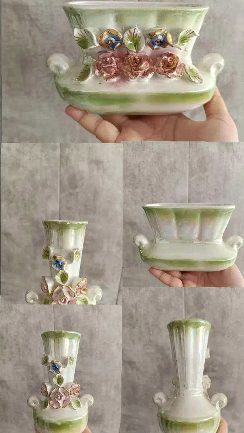 گلدان سرامیکی گل برجسته|صنایع دستی و سایر لوازم تزئینی|اصفهان, جلالیه|دیوار