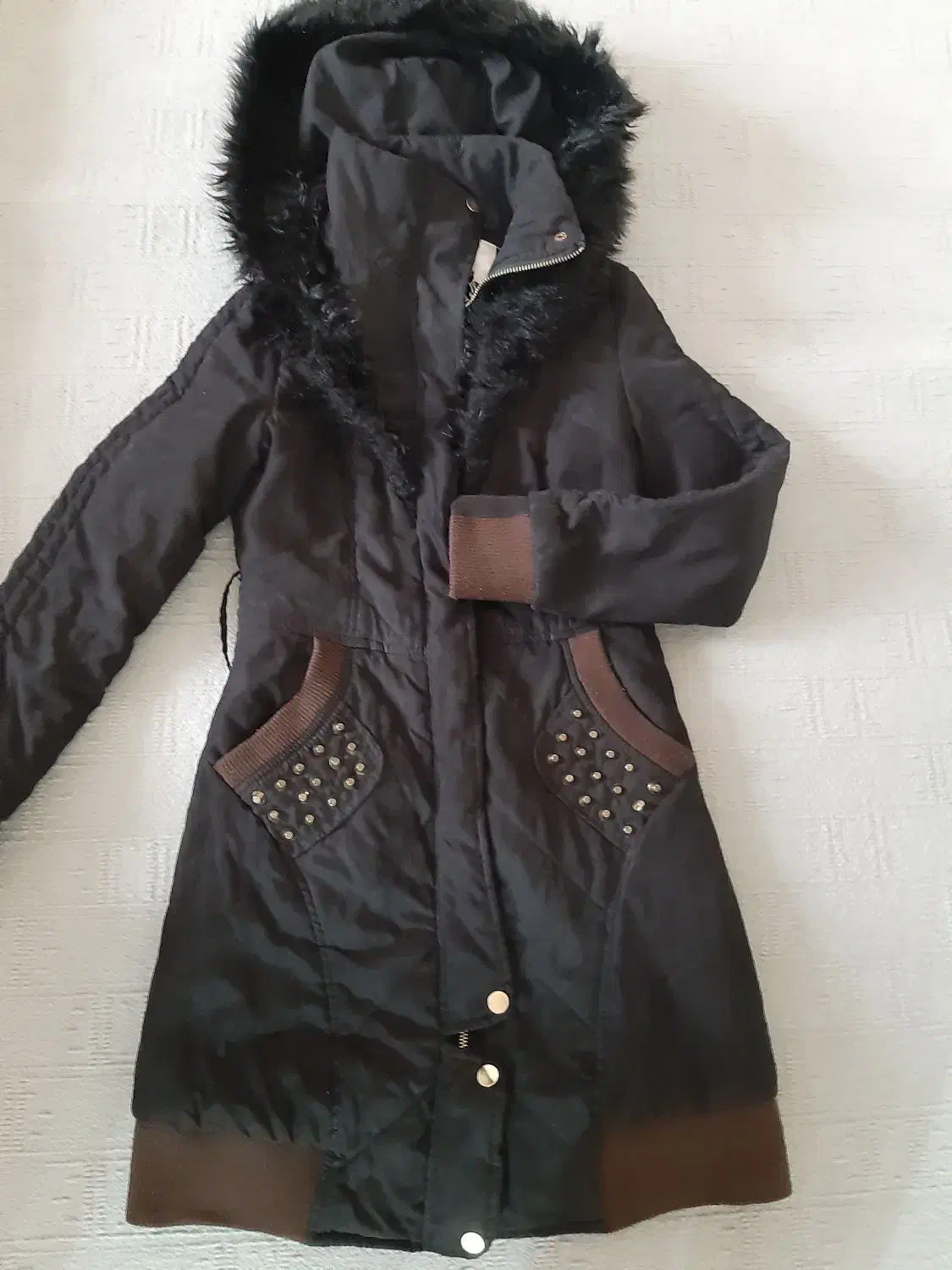 یک عدد کاپشن دخترانه مشکی|لباس|دزفول, |دیوار