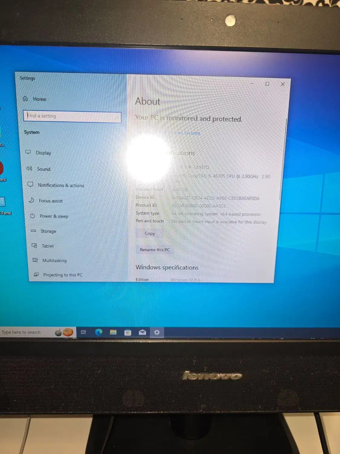 All In One Lenovo 10BB|رایانه رومیزی|اصفهان, ملک‌شهر|دیوار