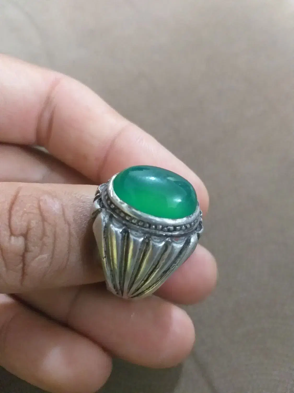 انگشتر عقیق سبز سیدی نقره عیاربالا|جواهرات|اهواز, پادادشهر|دیوار