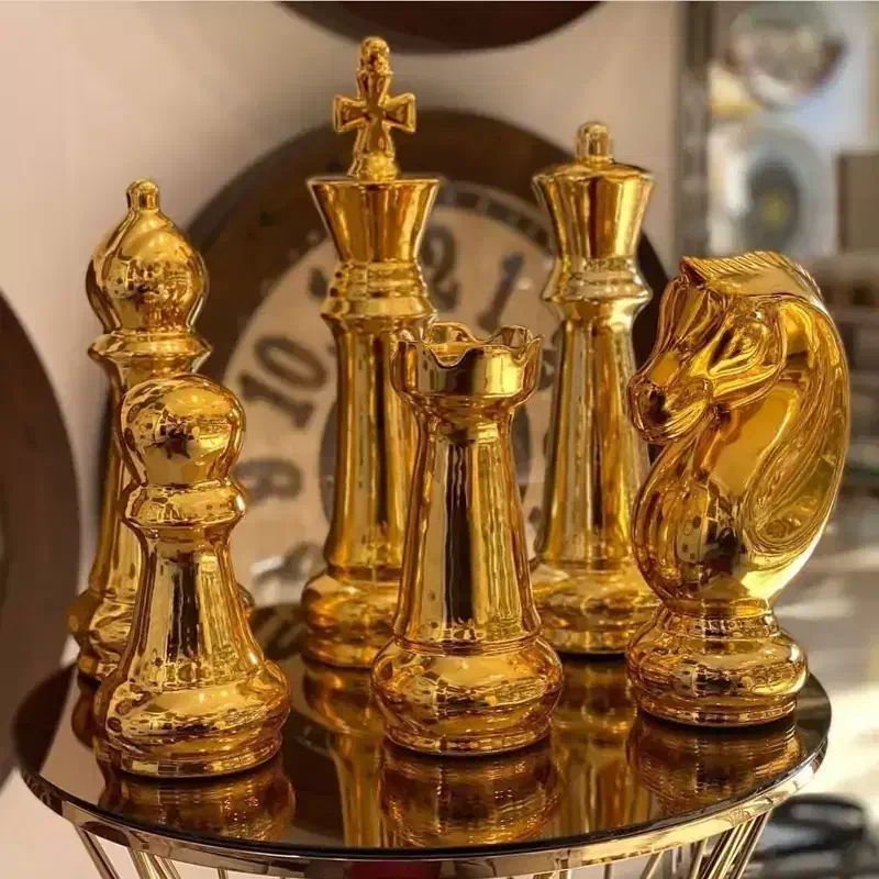 شطرنج لوکس طلایی دکوری جهیزیه فروش ویژه|مجسمه، تندیس، ماکت|قم, لسانی|دیوار