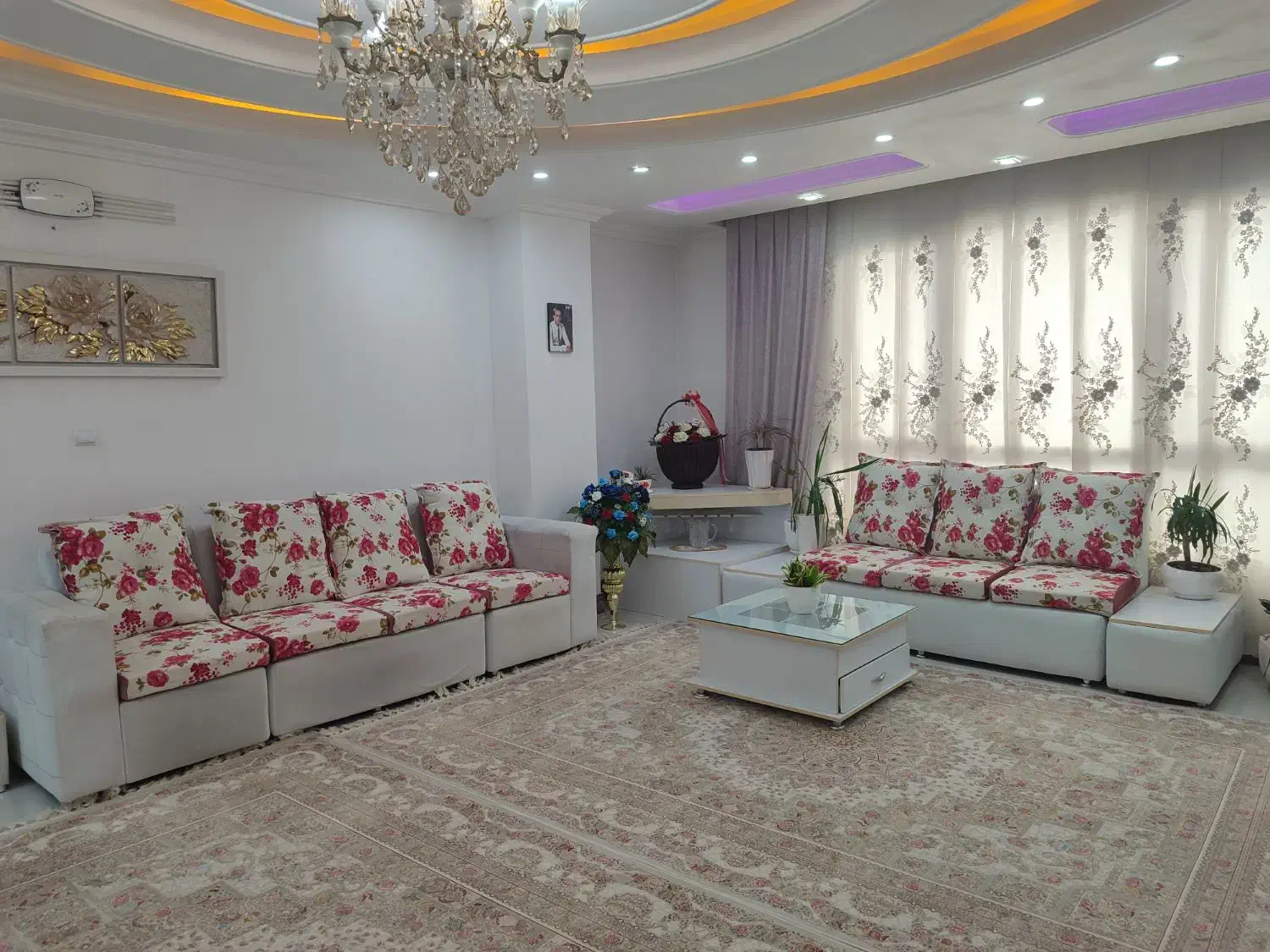 مبل راحتی،ال،سفید،هفت نفره|مبلمان خانگی و میز عسلی|گلستان (تهران), |دیوار