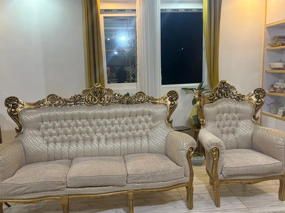 مبل سلطنتی ۹ نفره درحدنو|مبلمان خانگی و میز عسلی|رشت, شهرک قدس|دیوار