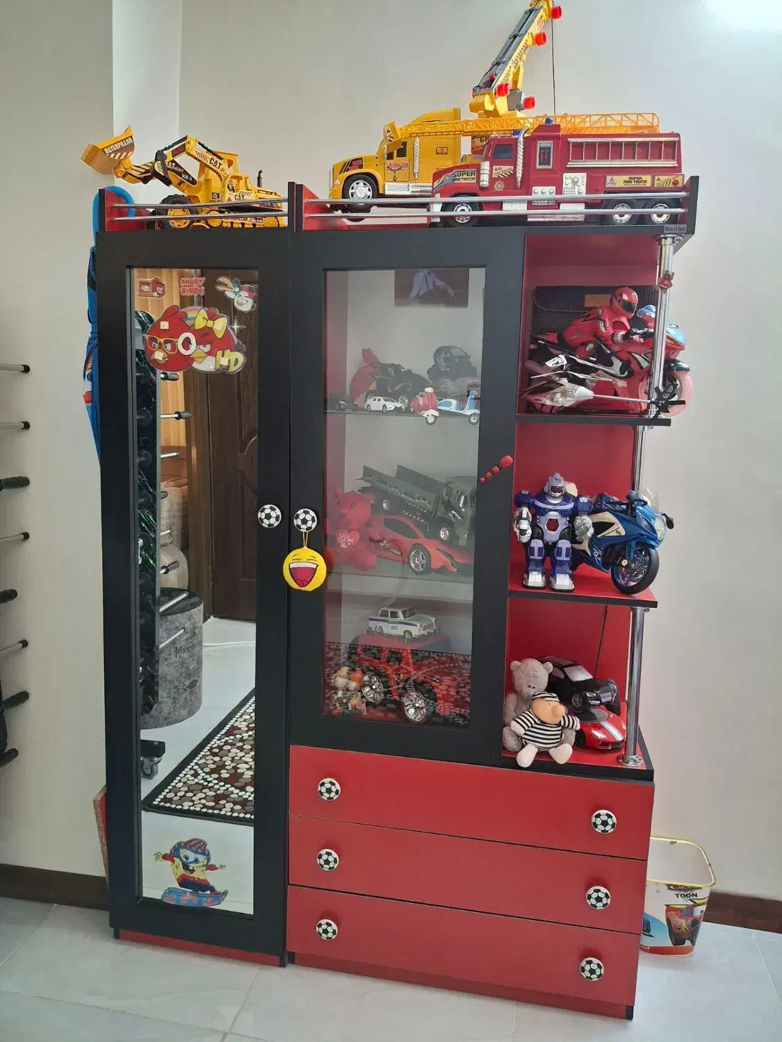 کمد و کتابخانه بچگانه کارکرده|کتابخانه، شلف، قفسههای دیواری|اسفراین, |دیوار