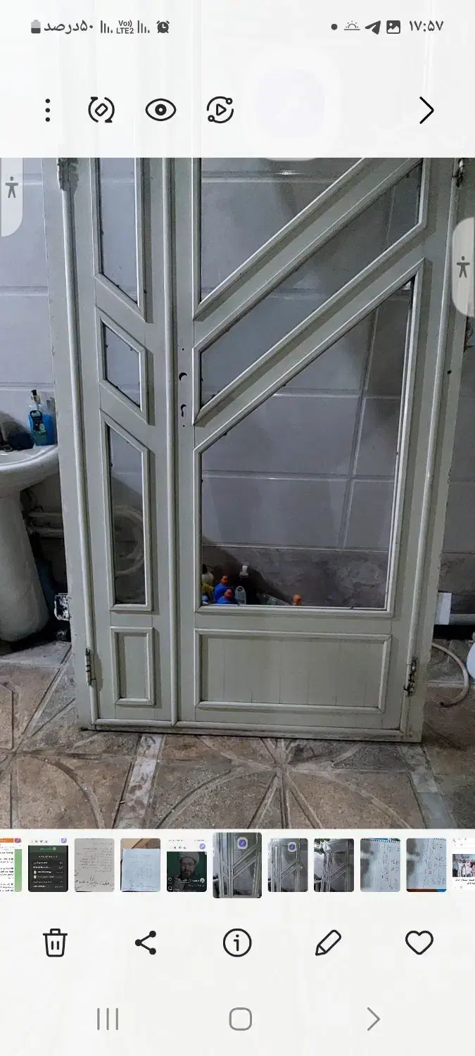 درب المینیوم خیلی تمیز درحد نو رنگ کرم|مصالح و تجهیزات ساختمان|مشهد, چهنو|دیوار