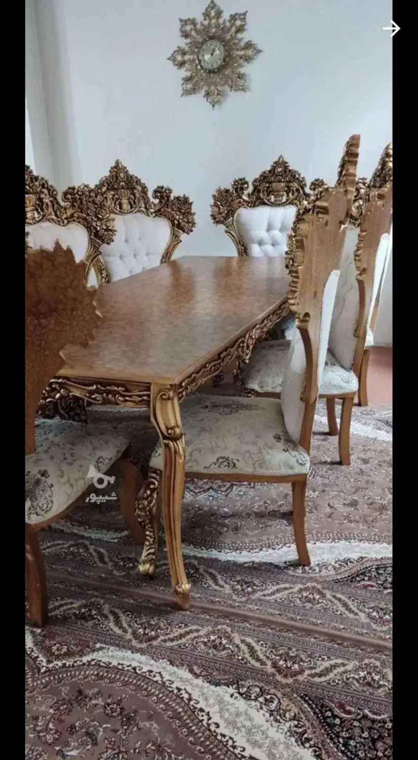 میز غذا خوری سلطنتی|میز و صندلی غذاخوری|خرمدره, |دیوار