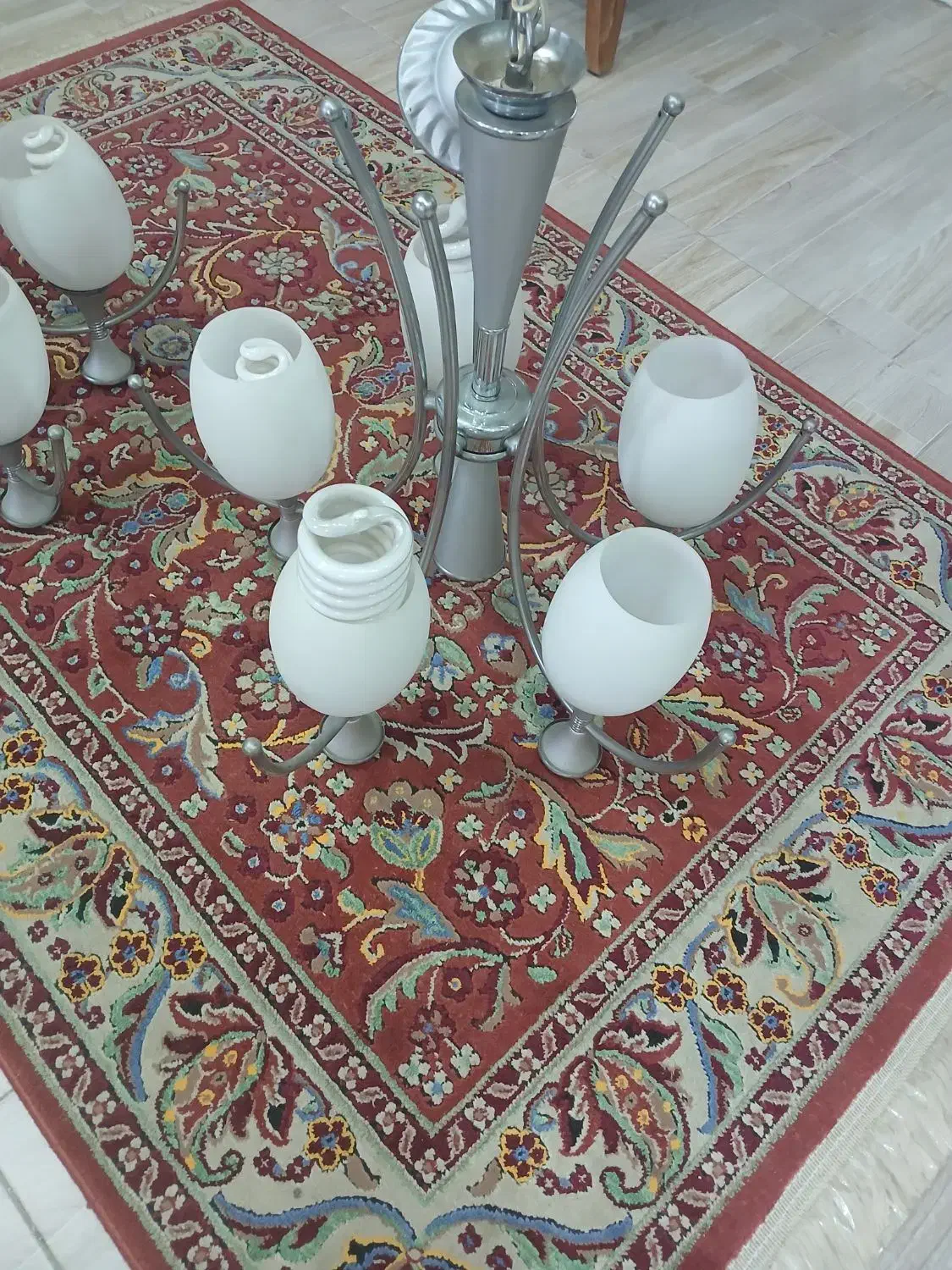 لوستر ۵شعله|لوستر و چراغ آویز|شیراز, گلشن|دیوار
