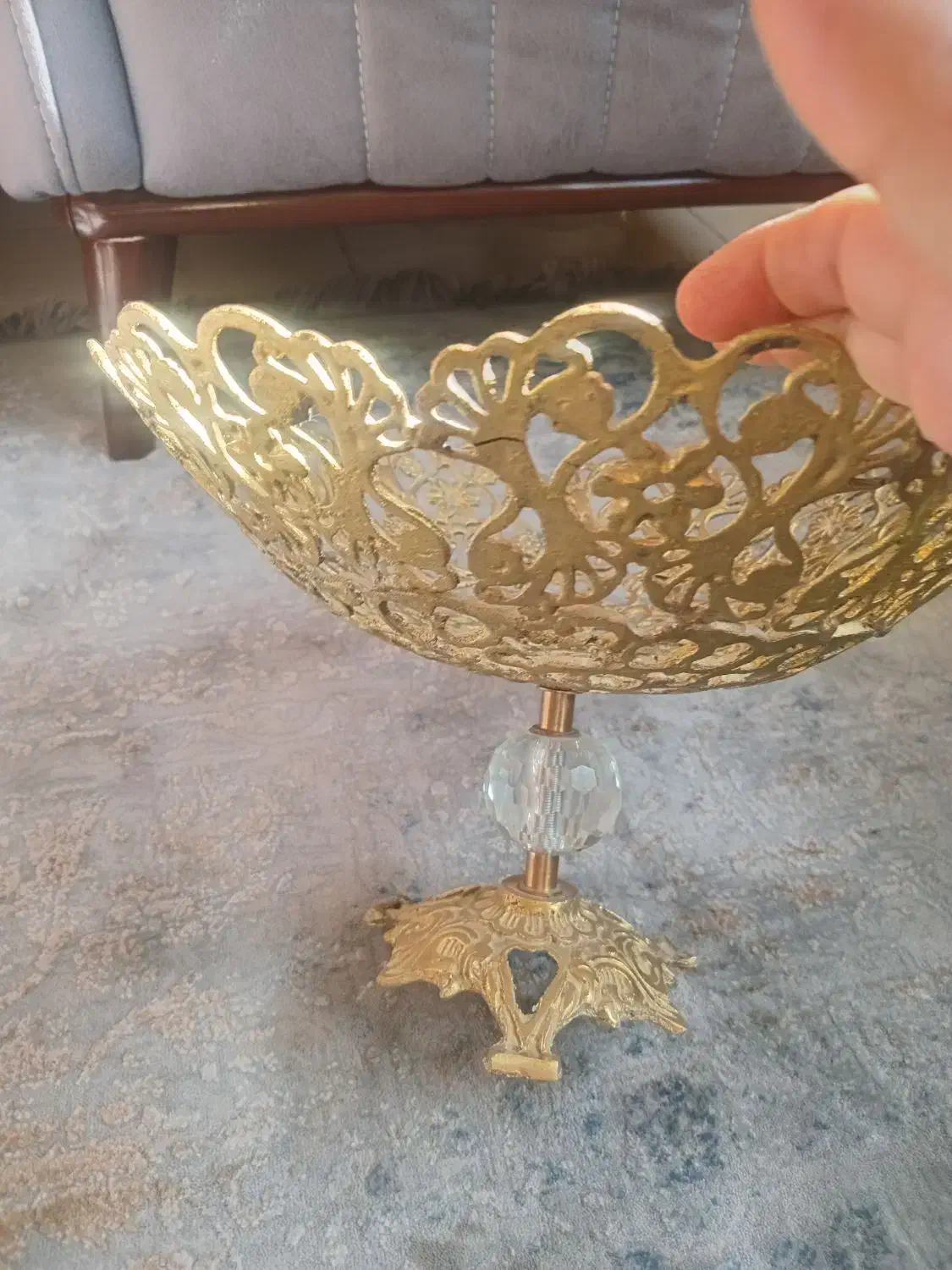 میوه خوری با قندان برنز|ظروف سرو و پذیرایی|قم, شهرک امام حسن|دیوار