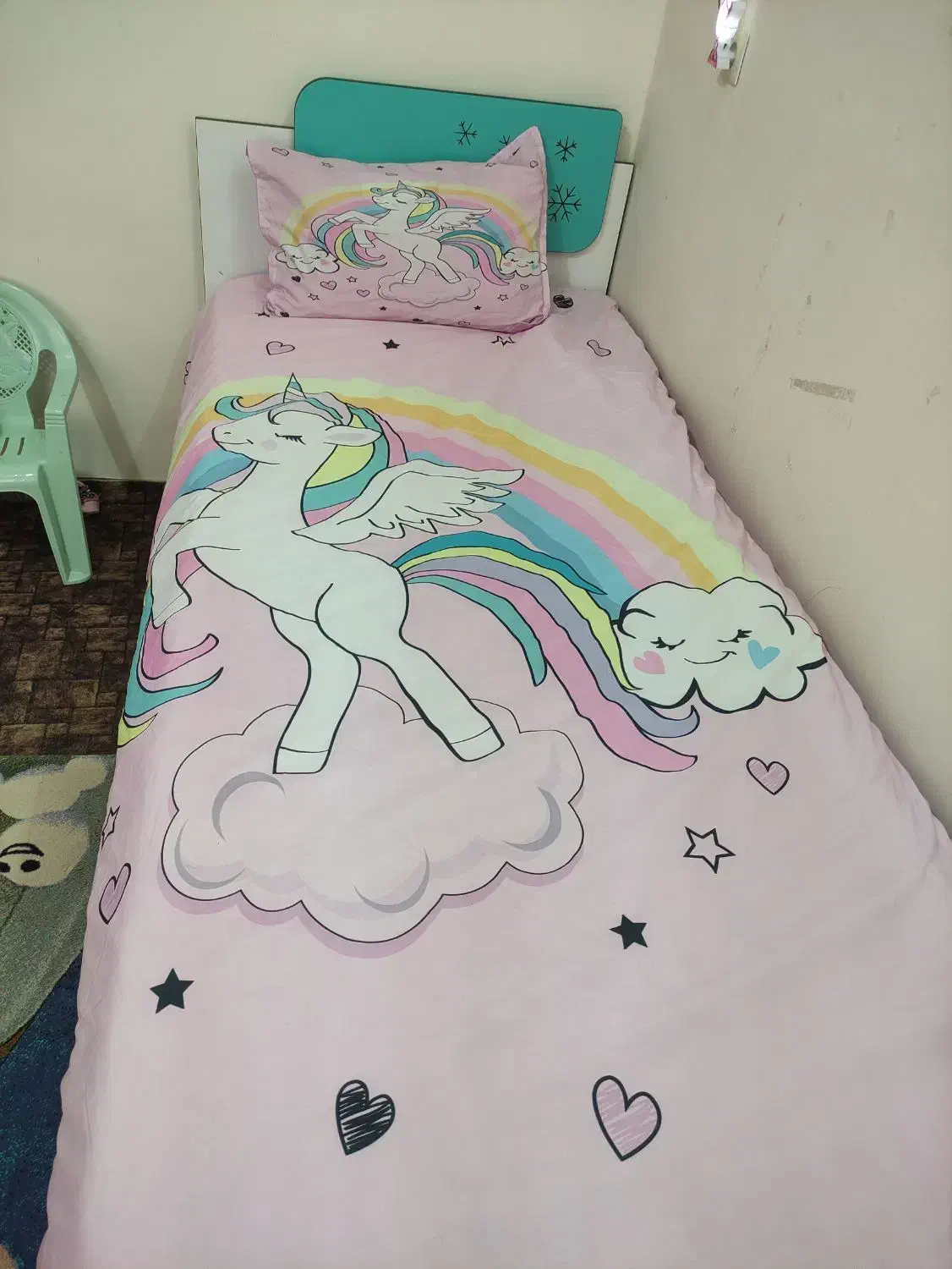 فروش فوری سرویس اتاق کودک یونیکورن+فرش السا و آنا|تخت و سرویس خواب|بابل, |دیوار