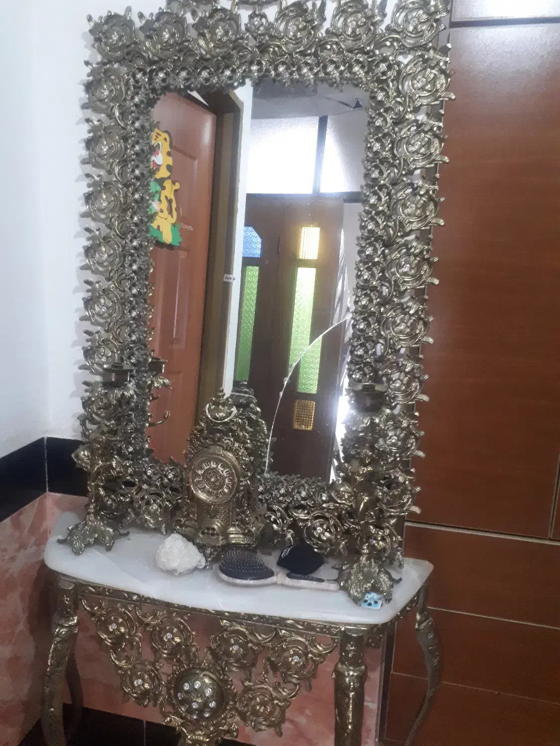 آینه کنسول طرح برنز اصل|بوفه، ویترین، کنسول|بوکان, |دیوار