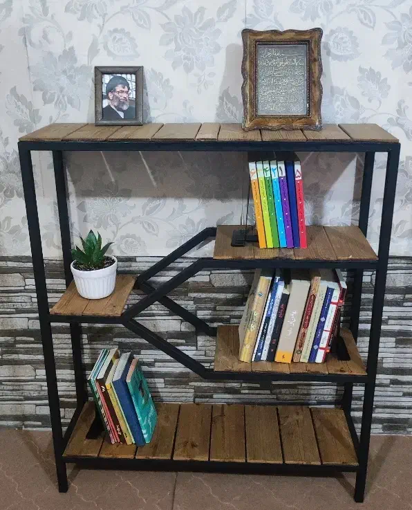 کتابخانه و قفسه(شلف) کتاب فلزی و چوبی|کتابخانه، شلف، قفسه‌های دیواری|قم, علی آباد سعدگان|دیوار