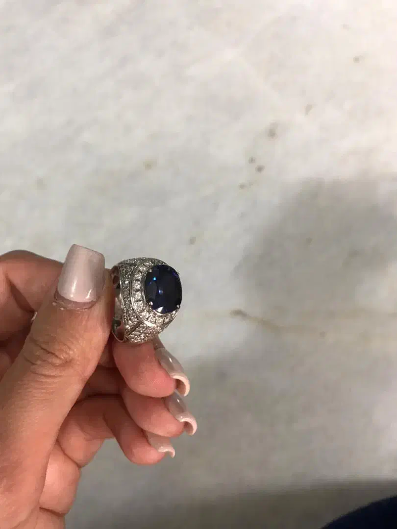 انگشتر جواهر برلیان و یاقوت کبود مردانه|جواهرات|تهران, شهرک کوهسار|دیوار