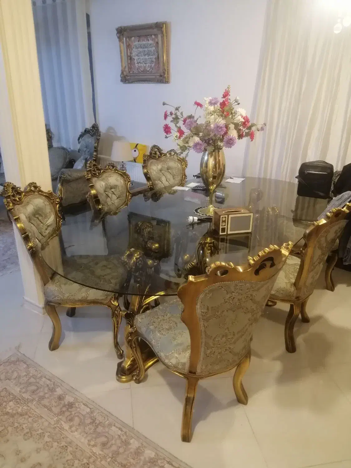 مبلمان سلطنتی ورق طلا|مبلمان خانگی و میز عسلی|هشتگرد, فاز ۳ مهستان|دیوار