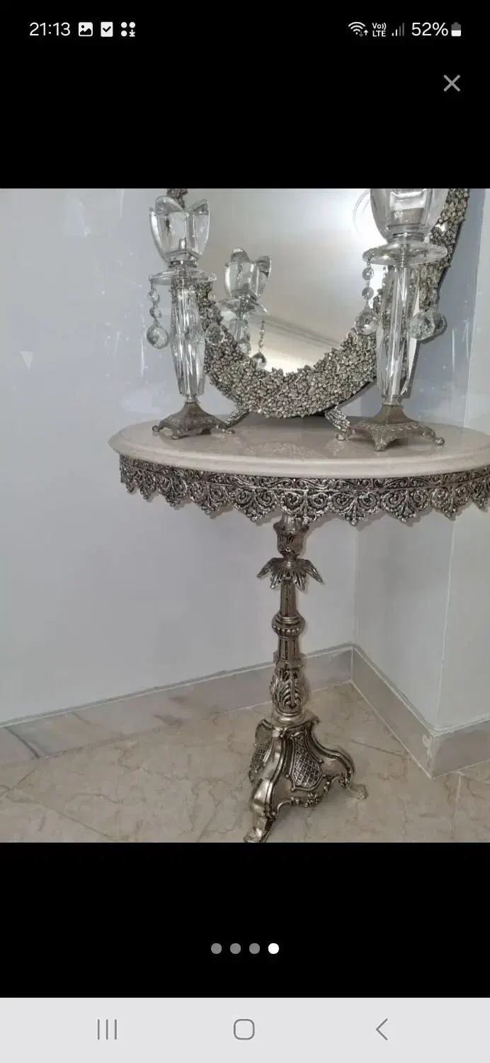 آینه همراه با پایه و شمعدان|آینه|کرج, شهرک جهاننما|دیوار