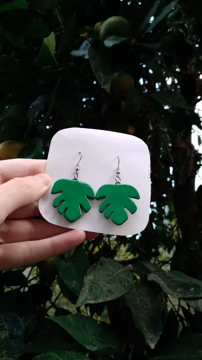 گوشواره طرح برگ سبز|زیورآلات و اکسسوری|لاهیجان, امیرشهید|دیوار