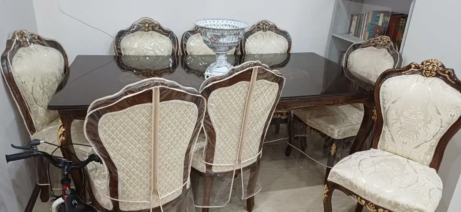 میزنهارخوری ۸نفره همراه باروکش|میز و صندلی غذاخوری|تهران, مینای شمالی (مخبر)|دیوار