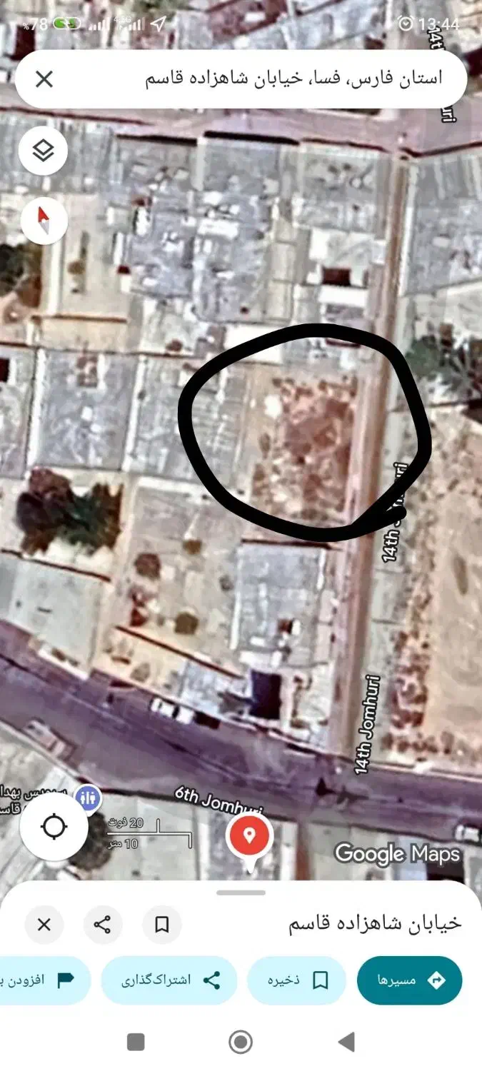 زمین چهار دیواری ۲۱۶ ویلایی|فروش زمین و ملک کلنگی|فسا, |دیوار