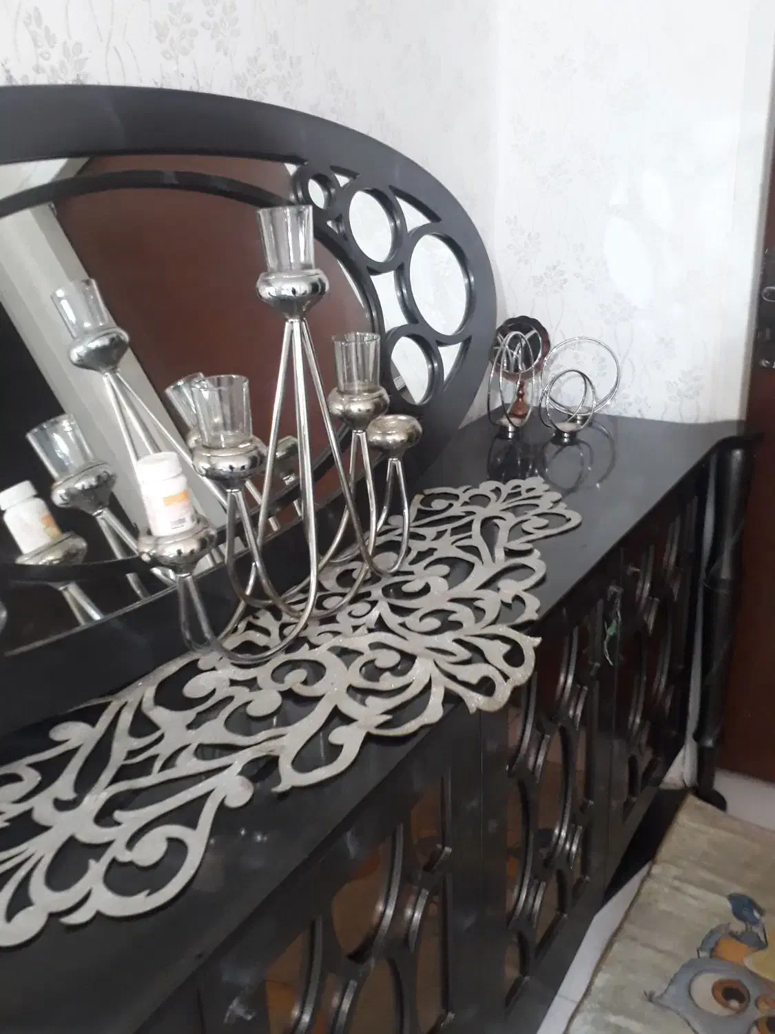 آیینه کنسول چوب گرجستان|بوفه، ویترین، کنسول|رباط‌کریم, رباط‌کریم|دیوار