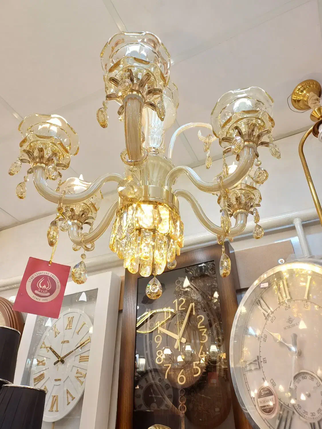 لوستر کریستالی|لوستر و چراغ آویز|همدان, |دیوار