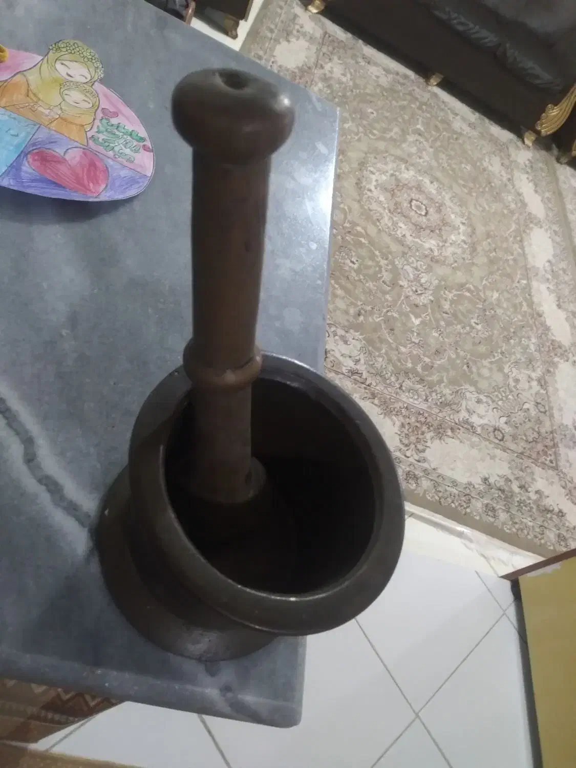 هاون برنجی قدیمی|ظروف پخت‌وپز|کرج, حصارک پایین|دیوار