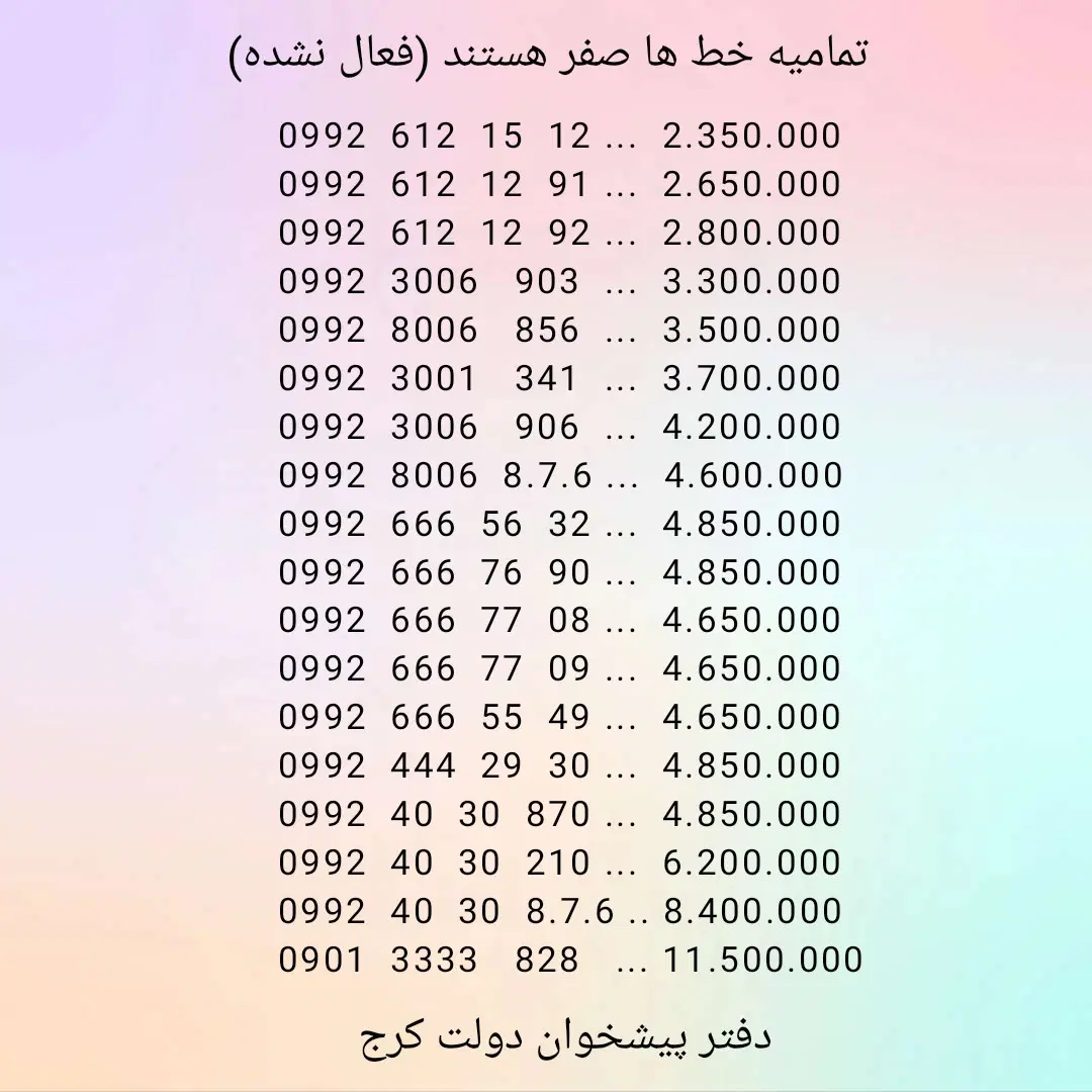 0992.612.15.12|سیم‌کارت|کرج, برغان|دیوار