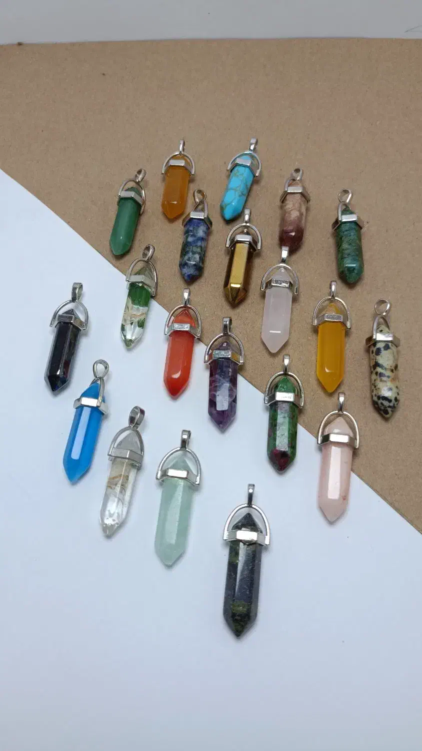 گردنبندسنگ قلبی ومنشوری،حلقه های عقیق|جواهرات|شیراز, کاراندیش|دیوار