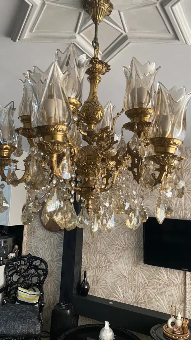 لوستر برنجی۱۲شاخه|لوستر و چراغ آویز|تهران, مشیریه|دیوار