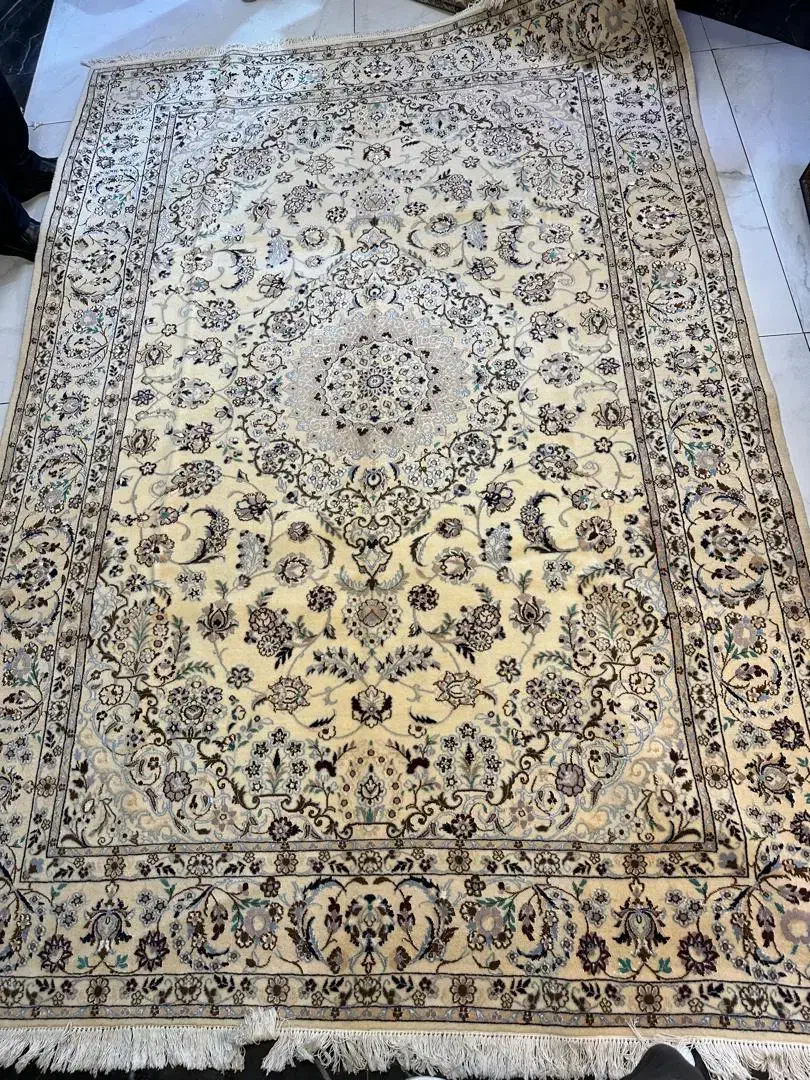 فرش دستبافت تک ۶متری نایین. گل ابریشم.|فرش|تهران, پونک|دیوار