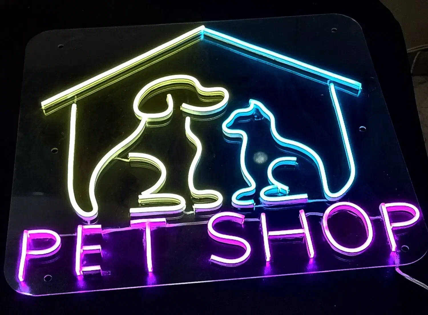 تابلو نئون پت شاپ. pet shop|فروشگاه و مغازه|تهران, شهر زیبا|دیوار