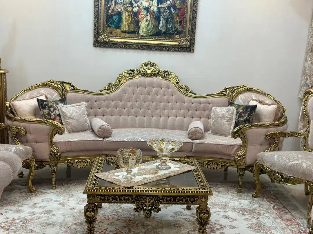 سرویس مبل سلطنتی استیل منبت ورق طلا|مبلمان خانگی و میز عسلی|تهران, والفجر (افسریه)|دیوار