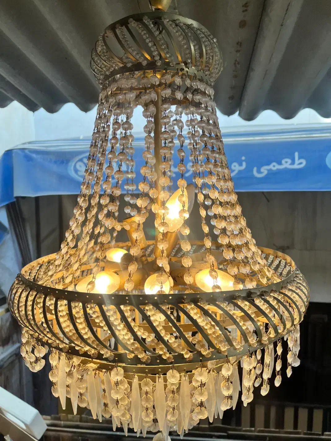 لوستر کریستالی وینتج اتریشی اصل|لوستر و چراغ آویز|گرگان, |دیوار