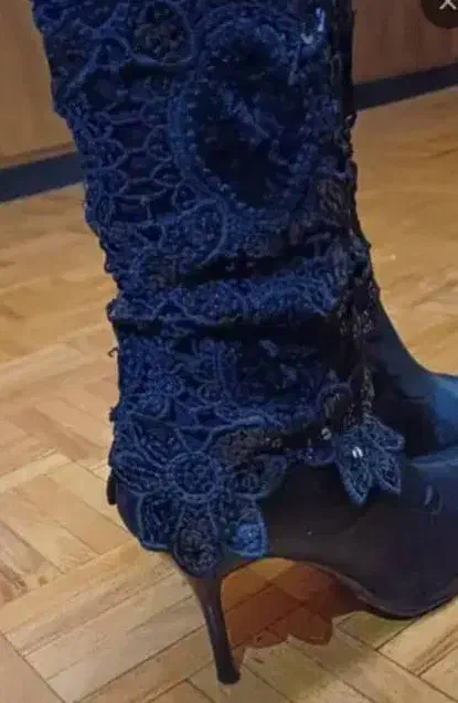 چکمه ساتن گیپور پولک دار   نو|کیف، کفش، کمربند|تهران, امانیه|دیوار