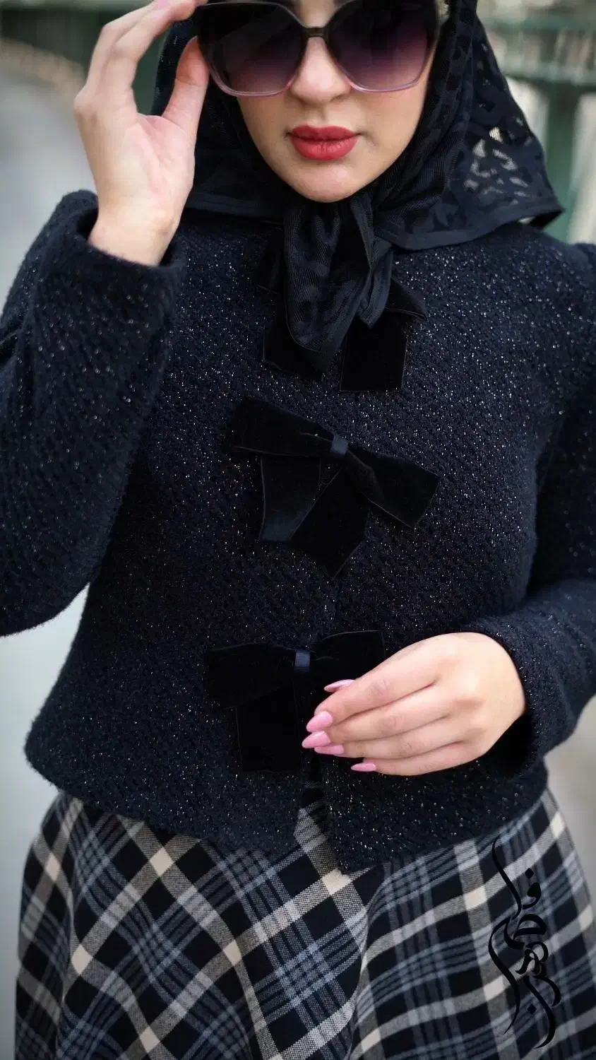 کراپ کت لمزور مشکی و دامن چهارخونه کشمیر|لباس|مشهد, عامل|دیوار