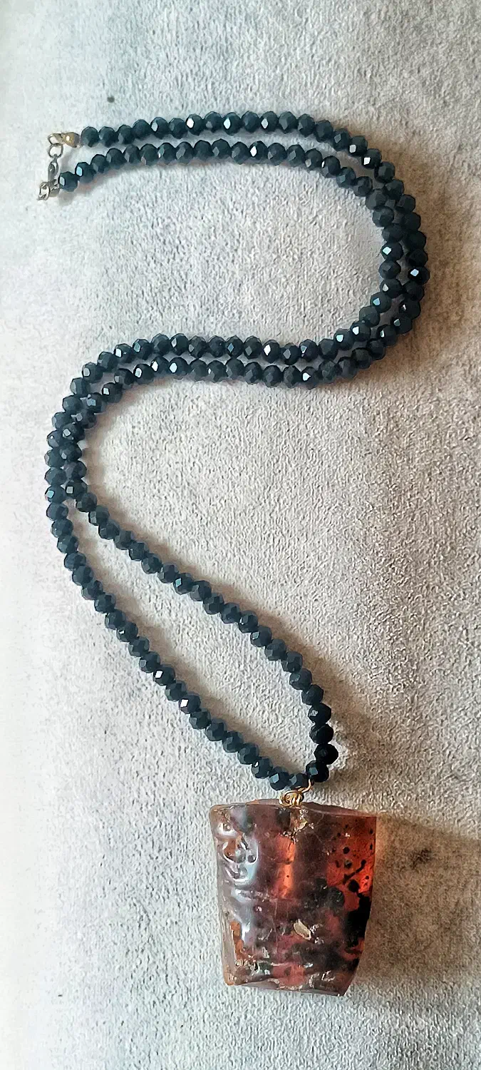 گردنبند کهربا نچرال|جواهرات|شیراز, ارم|دیوار